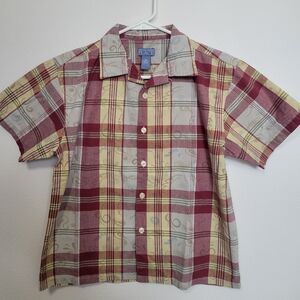The Children's Place Boys Plaid Short Sleeve Shirt Size M (7/8)